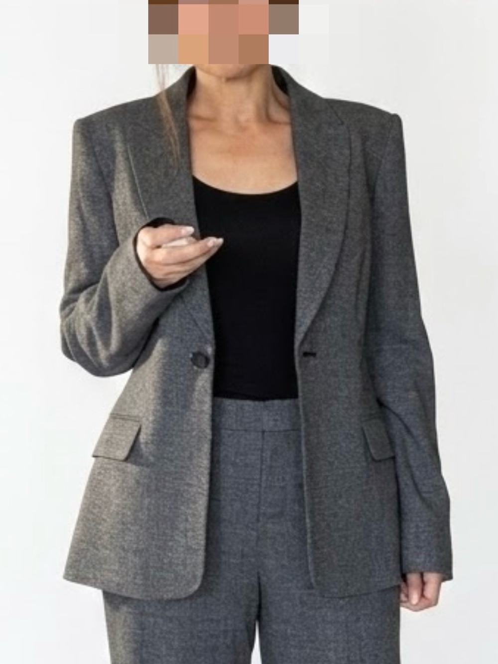 Calvin Klein Women's Gray Plaid Blazer Jacket